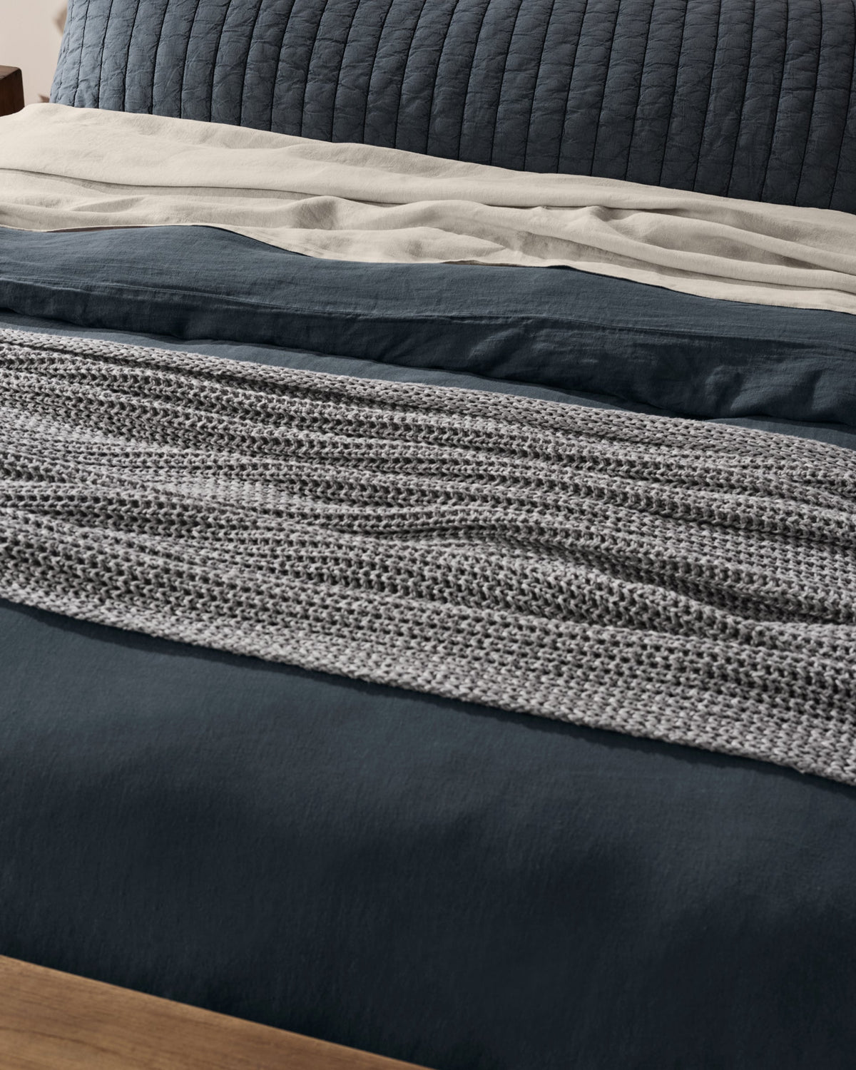 Marled Cotton Throw (Pebble) - Image 4