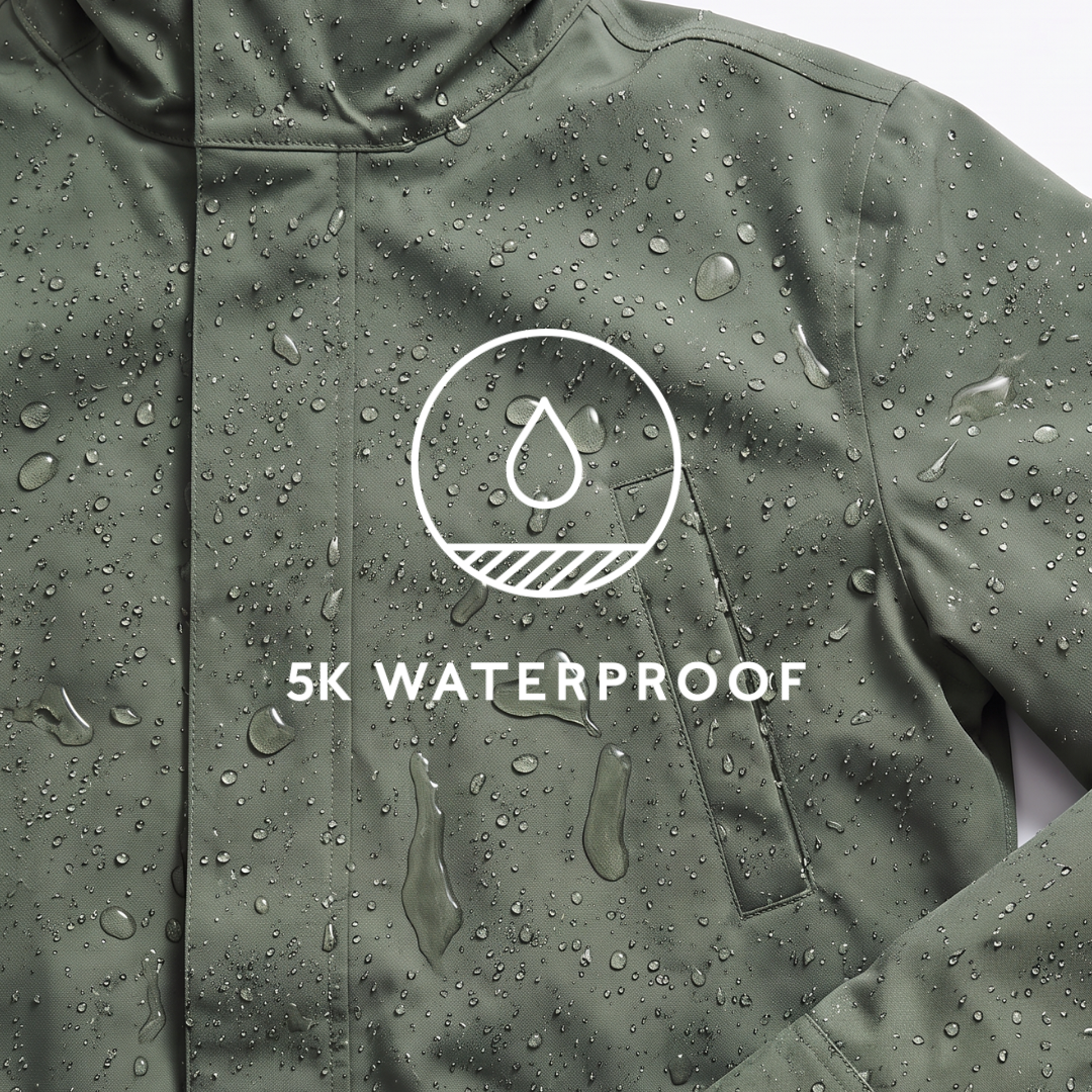 Dunnigan Mens Lightweight Padded Waterproof Parka - Forage Green - Image 9