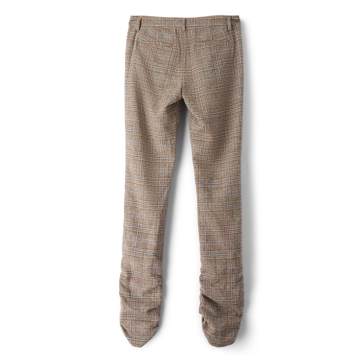 Danielle Guizio Ruched Hem Tartan Pant (Green multi) - Image 2