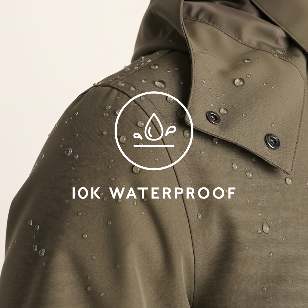 Chester Mens Waterproof Car Coat - Mushroom - Image 10