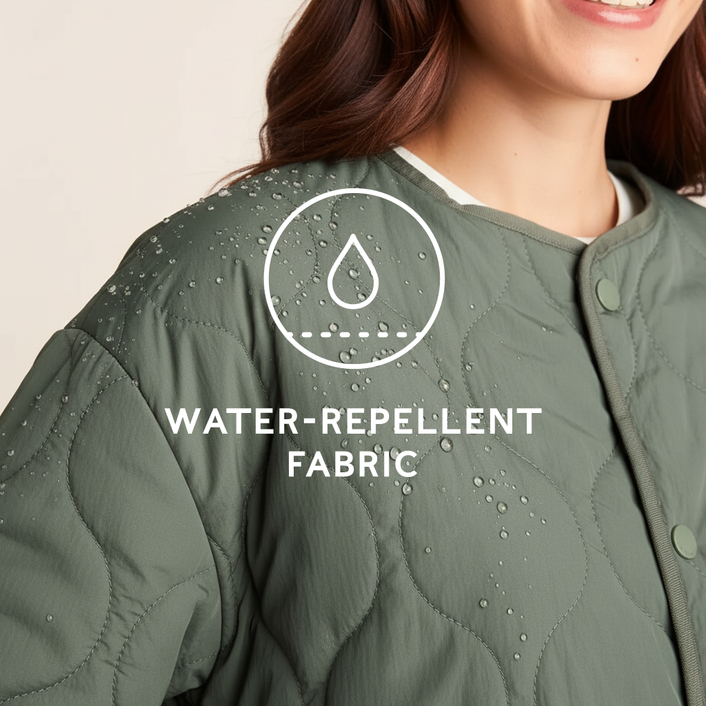 Cleadon Womens Relaxed Fit Shower Resistant Lightweight Insulated Jacket - Pale Khaki - Image 8
