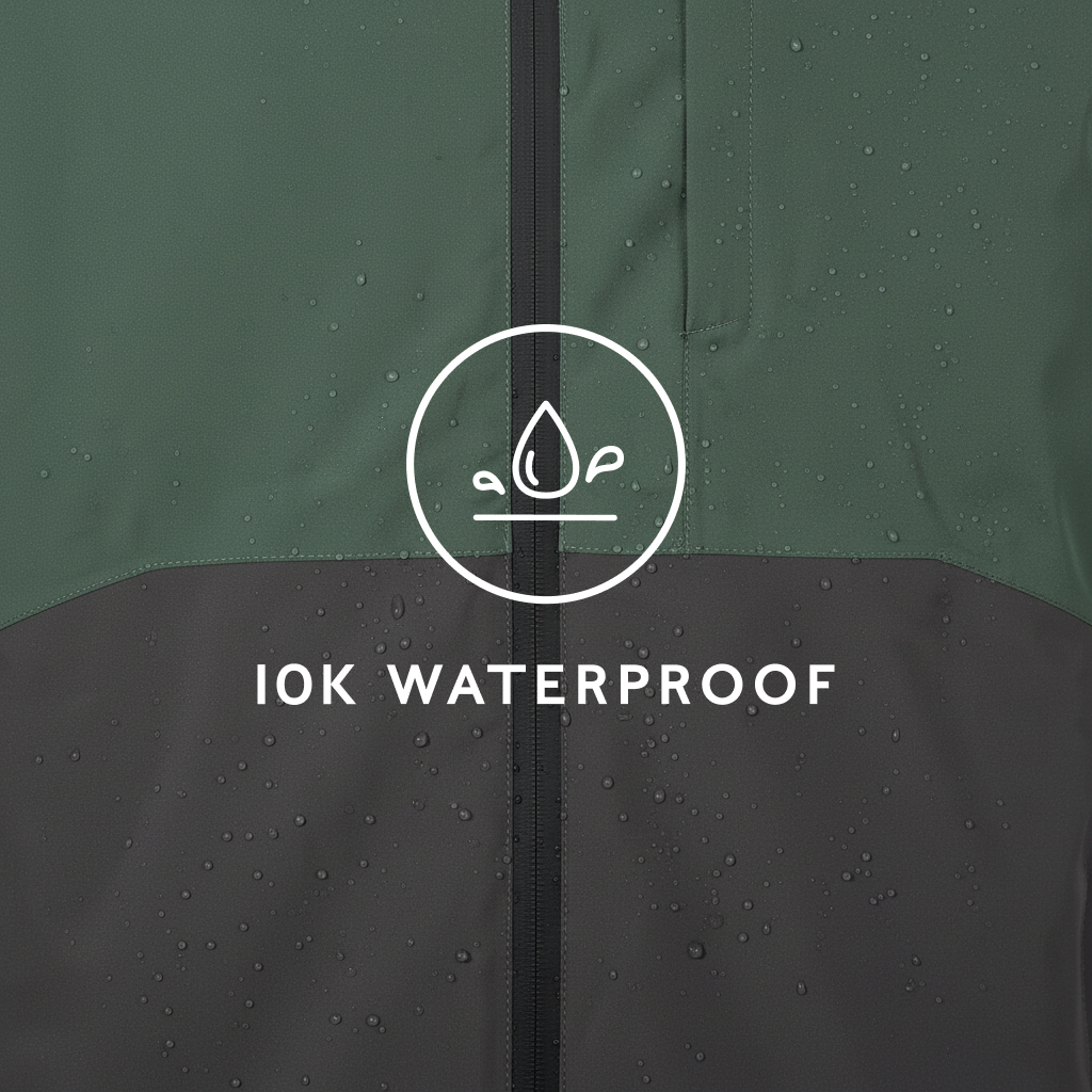 Ellon Mens Waterproof Jacket - Deep Slate/Light Forest - Image 9