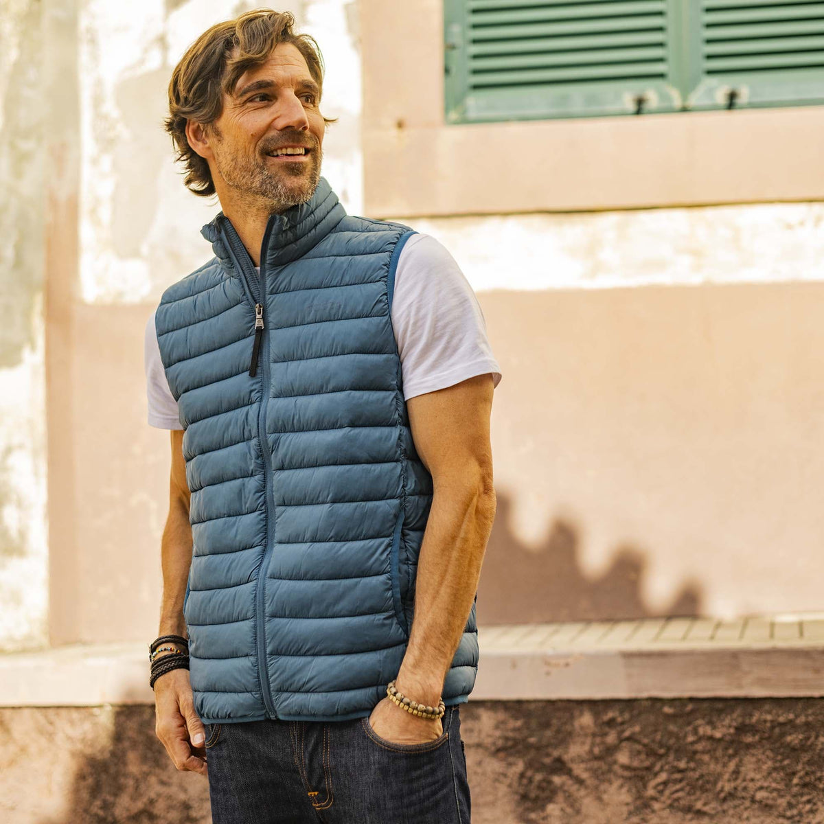 Gibson Mens Insulated Padded Gilet - Lagoon Blue - Image 2
