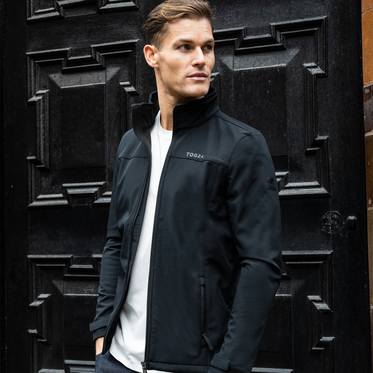 Feizor Mens Shower Resistant Softshell Jacket - Black