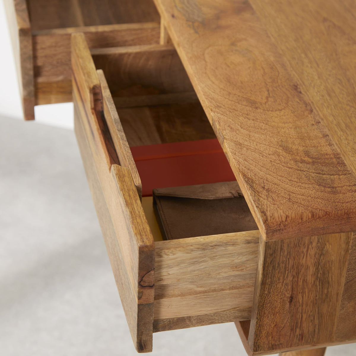 Rustic Mango Wood Dressing Table with 2 Drawers - Image 3