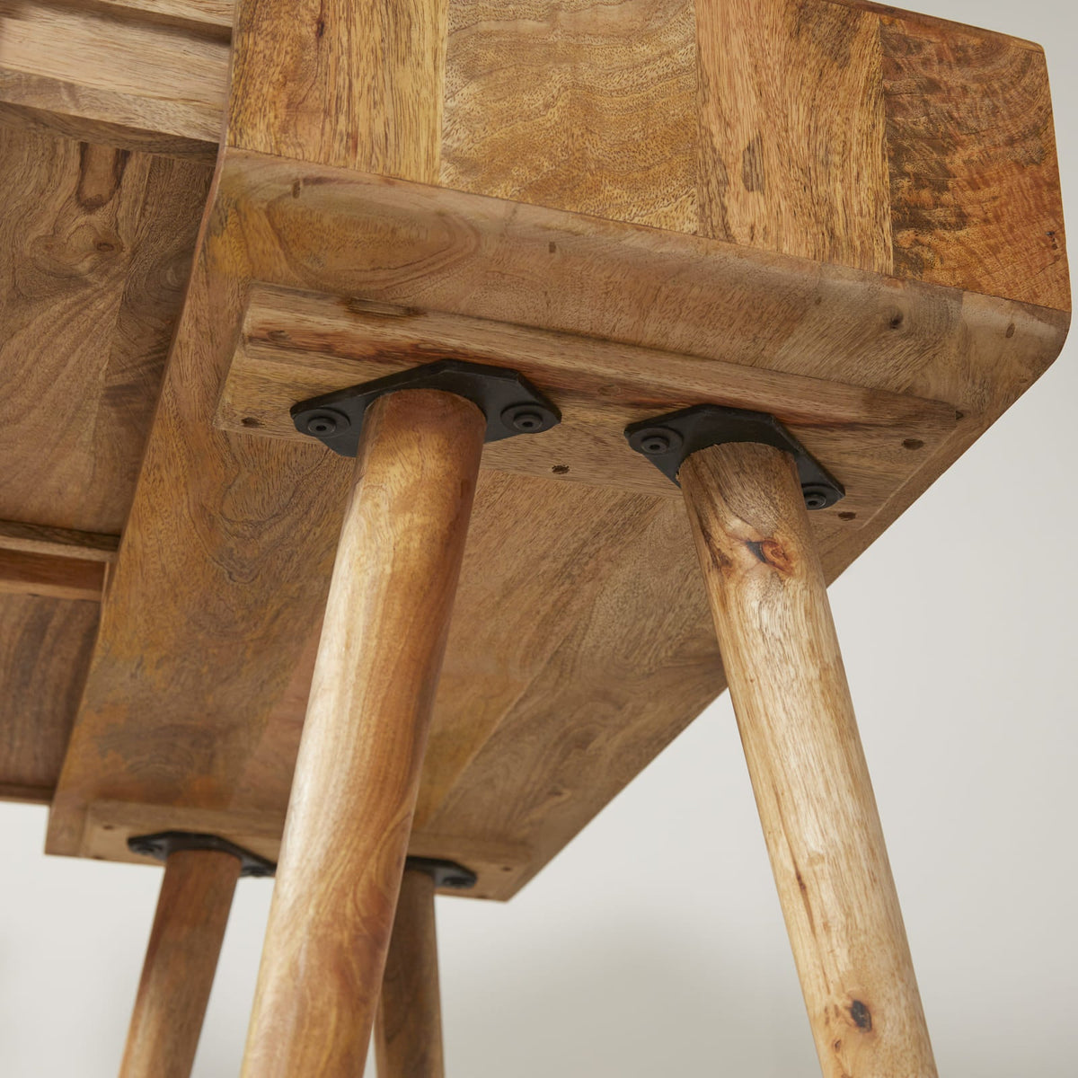 Rustic Mango Wood Dressing Table with 2 Drawers - Image 7