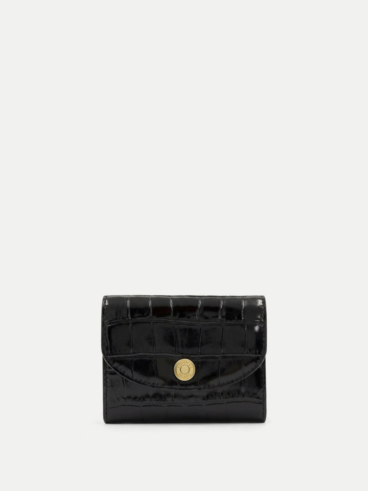Croc-Embossed Flap Card Holder