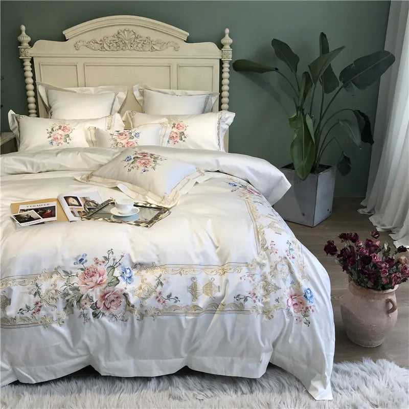 1000TC Egyptian Cotton Luxury White Bedding Set - Image 3