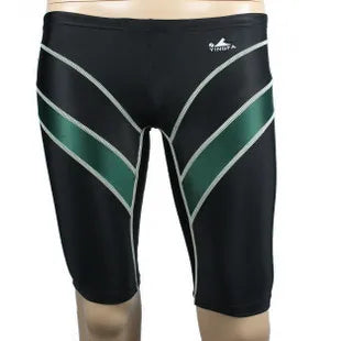 Yingfa FINA Approved Chlorine-Resistant Racing Swim Jammers - blackgreen