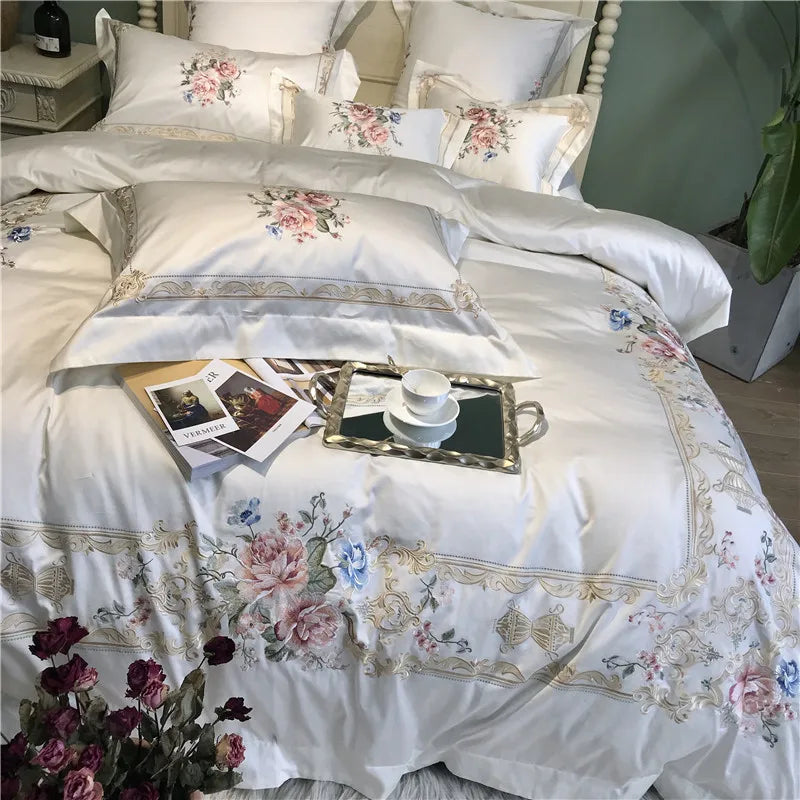 1000TC Egyptian Cotton Luxury White Bedding Set - Image 4