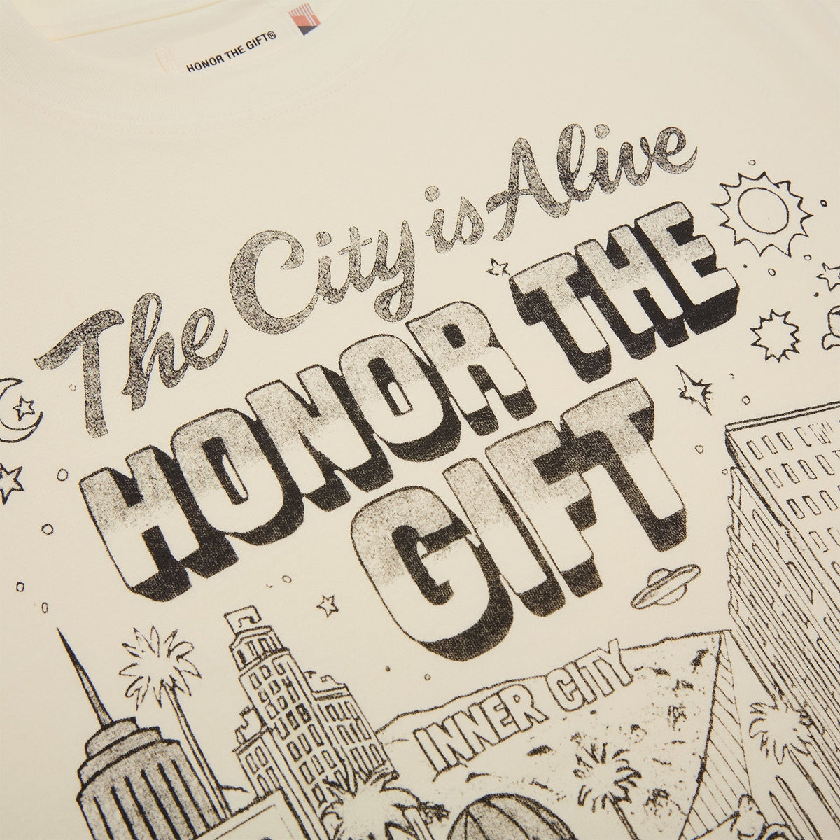 Honor The Gift The City Is Alive Tee (Bone) - Image 4