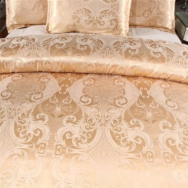 Luxury Gold Silk-Look Bedding Set - Image 3