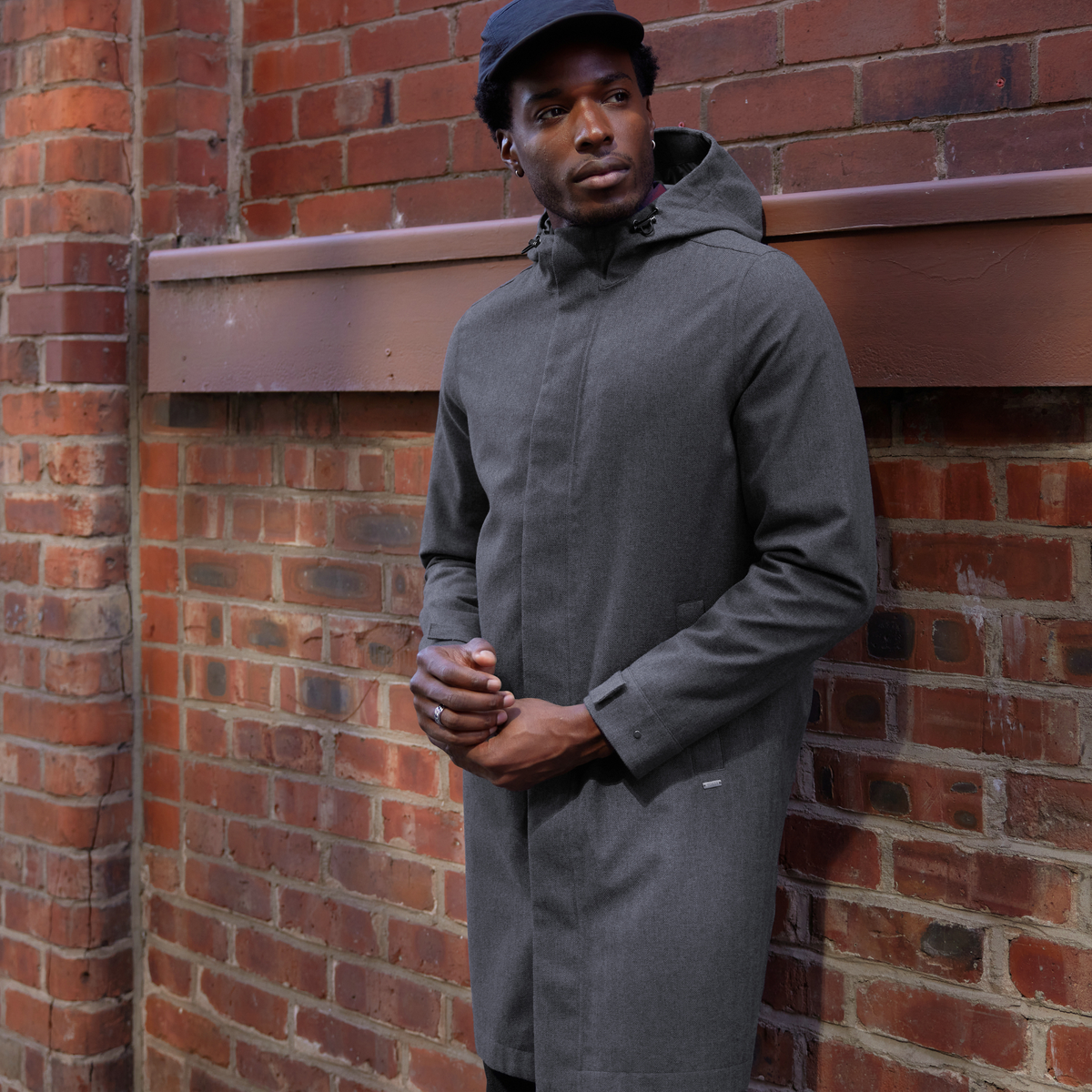 Henry Mens Waterproof Longline Coat - Charcoal Melange - Image 2