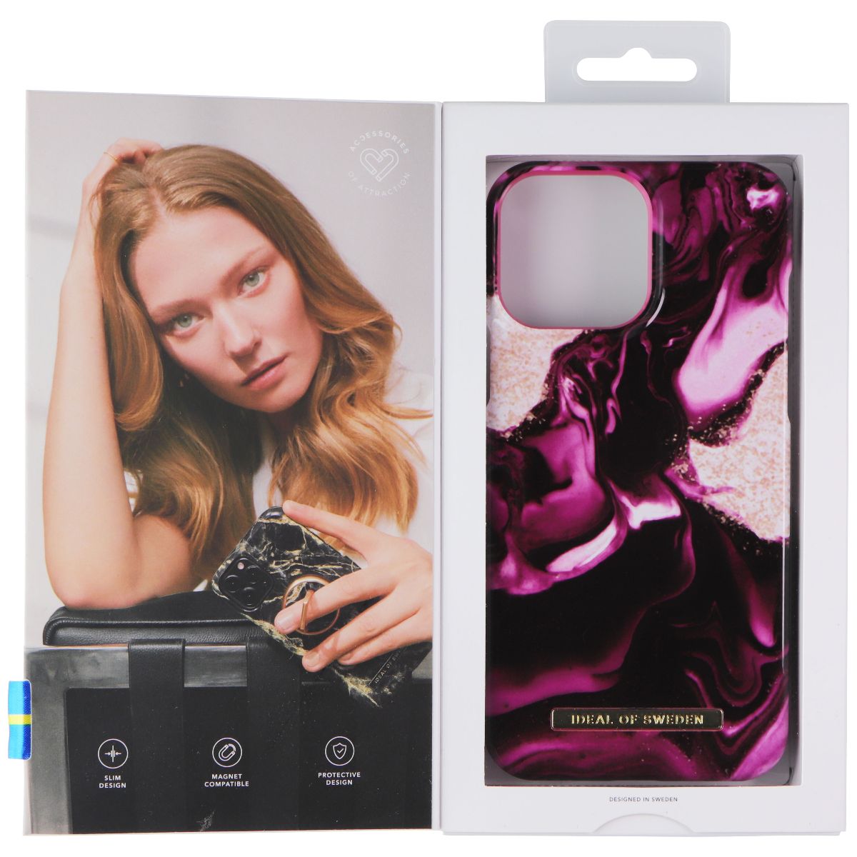 iDeal of Sweden Printed Case for iPhone 13 Pro Max - Golden Ruby Marble - New - Image 3
