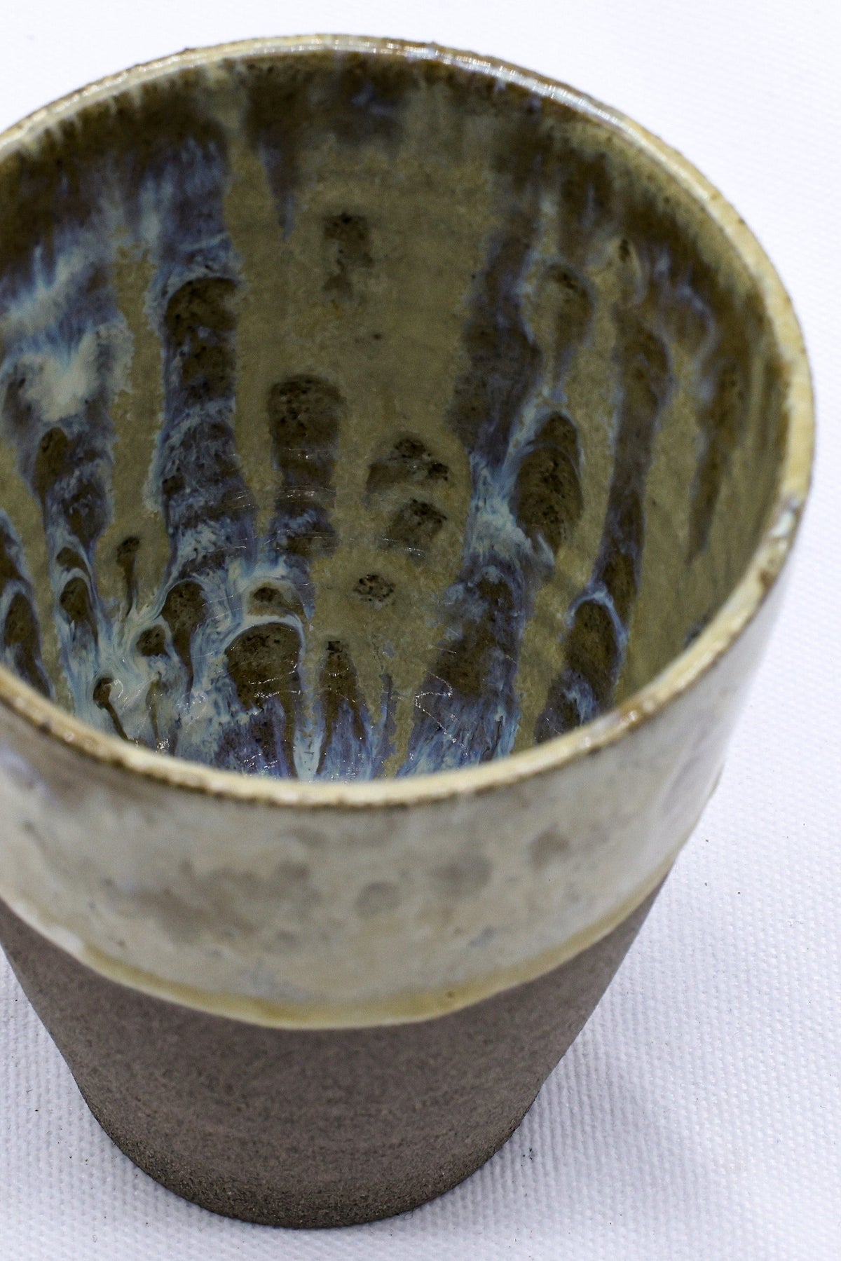 TerraBlu Quadra Handmade Ceramic Smoked Grey Stoneware Tall Ceramic Cup - Image 3