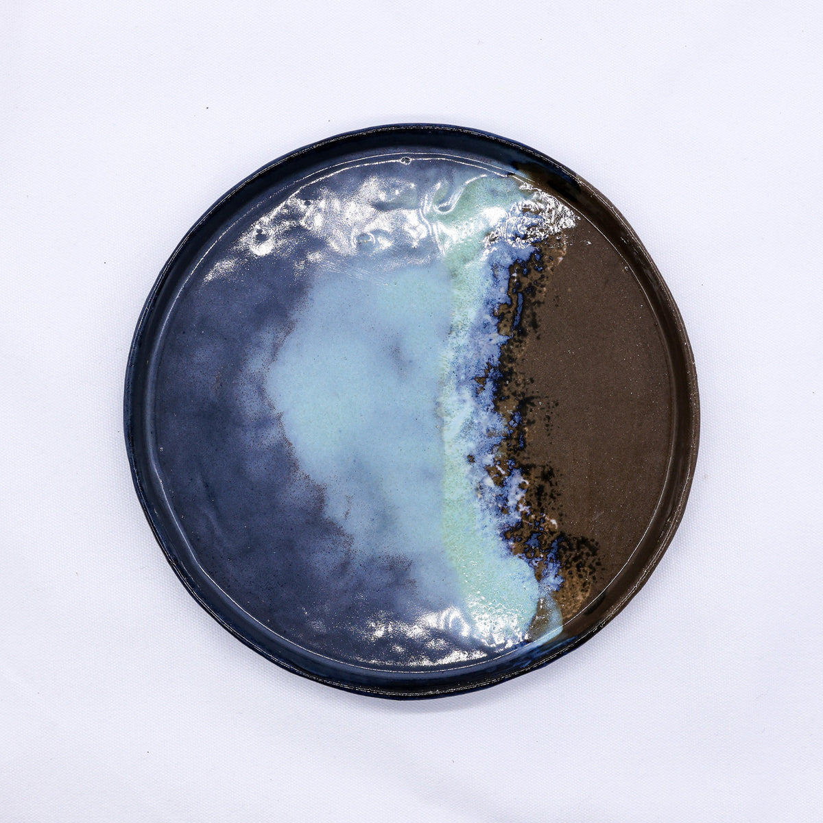23 cm Seabrook Smoked Grey Large Stoneware Handmade Ceramic Dinner Plate
