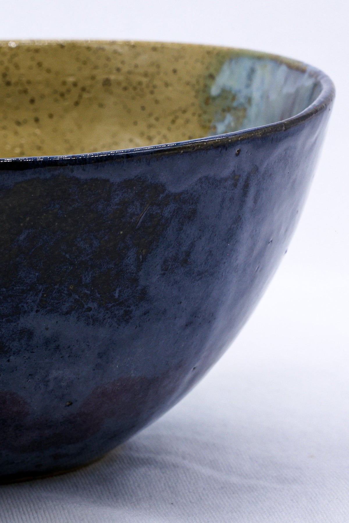 Large Ochre Tide Speckle Handmade Ceramic Stoneware Dinner Bowl - Image 2