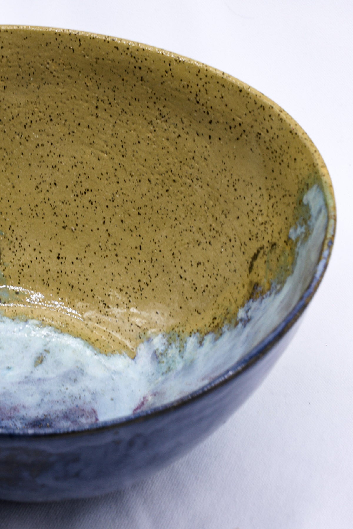 Large Ochre Tide Speckle Handmade Ceramic Stoneware Dinner Bowl - Image 3