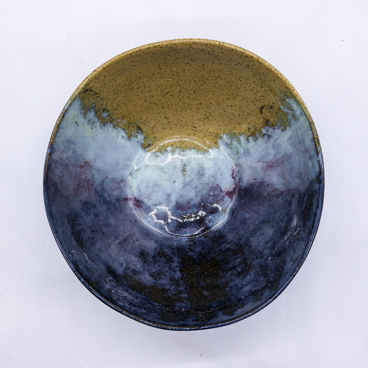 Large Ochre Tide Speckle Handmade Ceramic Stoneware Dinner Bowl - Image 4