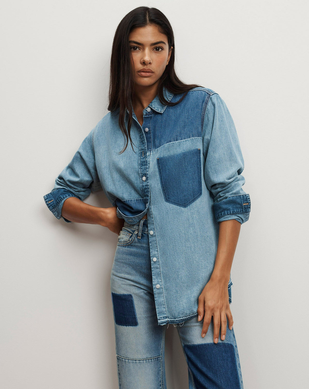 Dalma Denim Button-Down Shirt