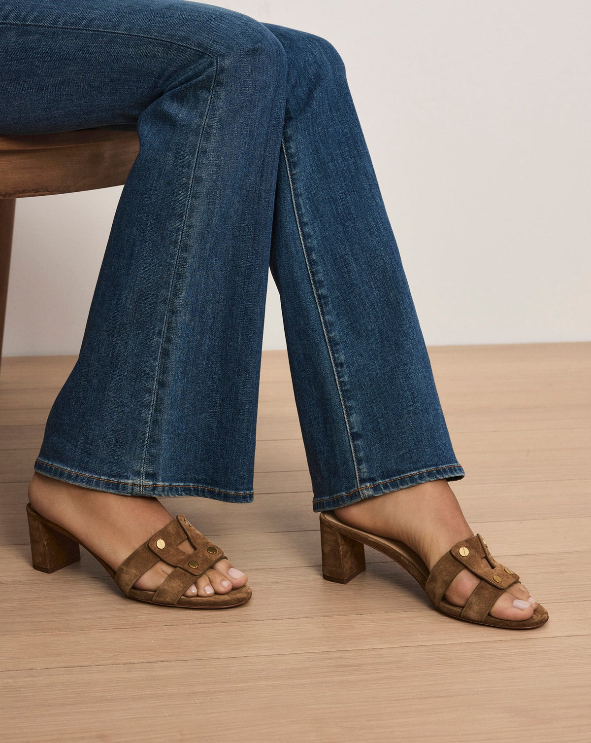 Via Suede Mid-Heel Sandal - Image 2