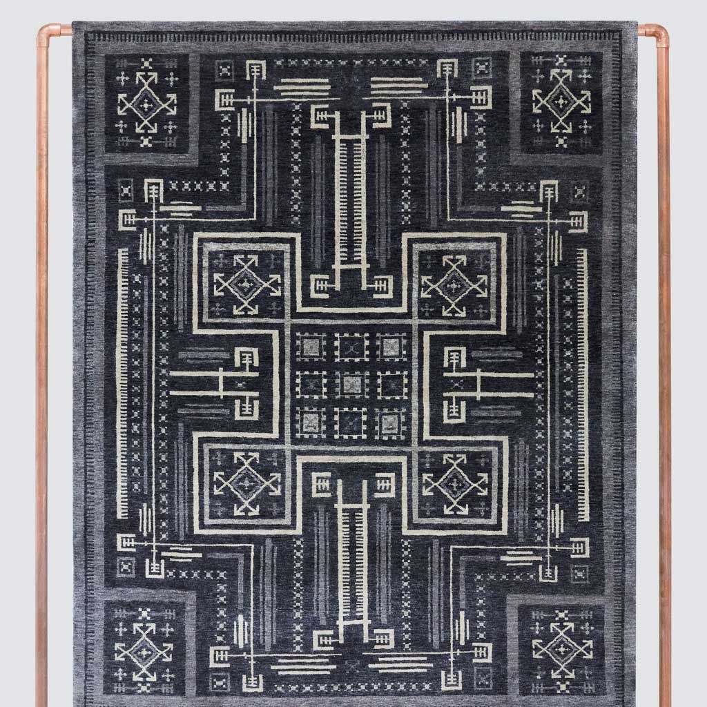 Jagriti Hand-Knotted Area Rug - Navy