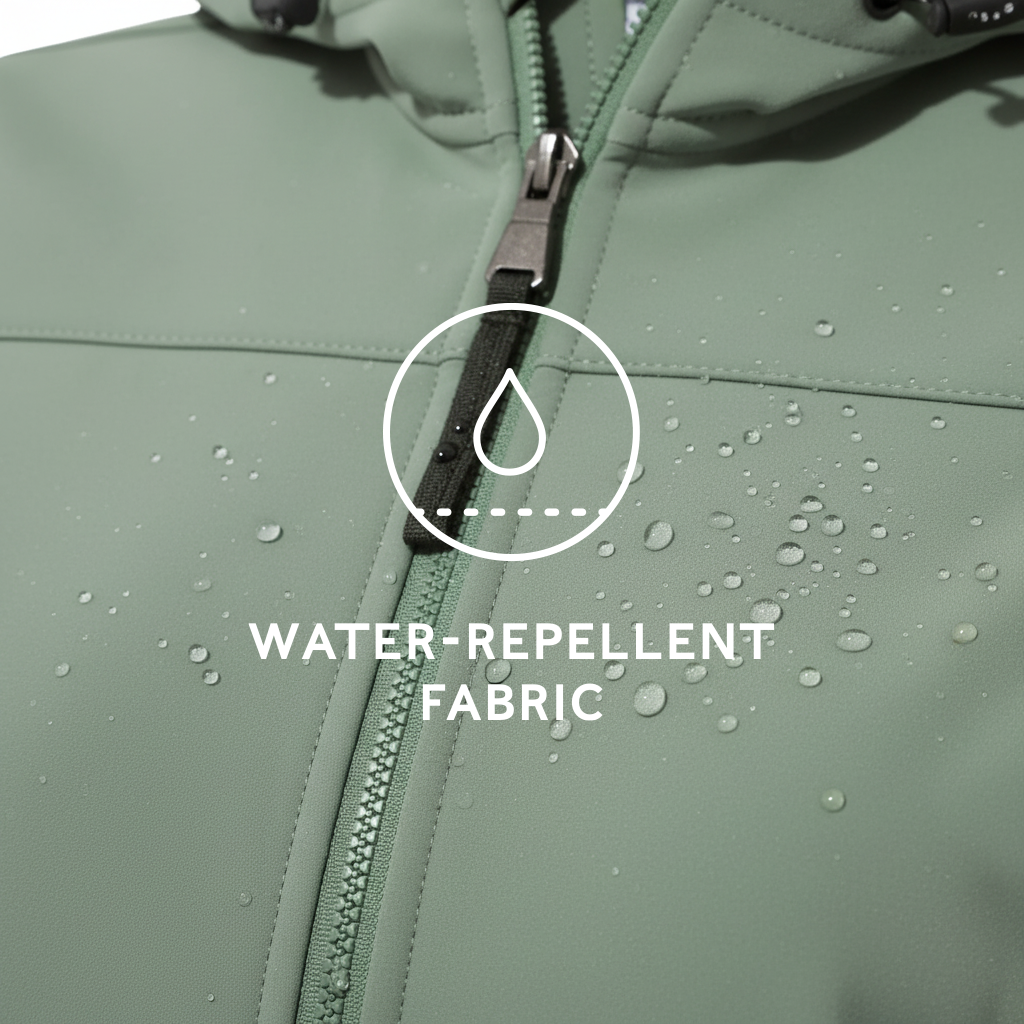 Keld Womens Shower Resistant Hooded Softshell Jacket - Light Forest - Image 9