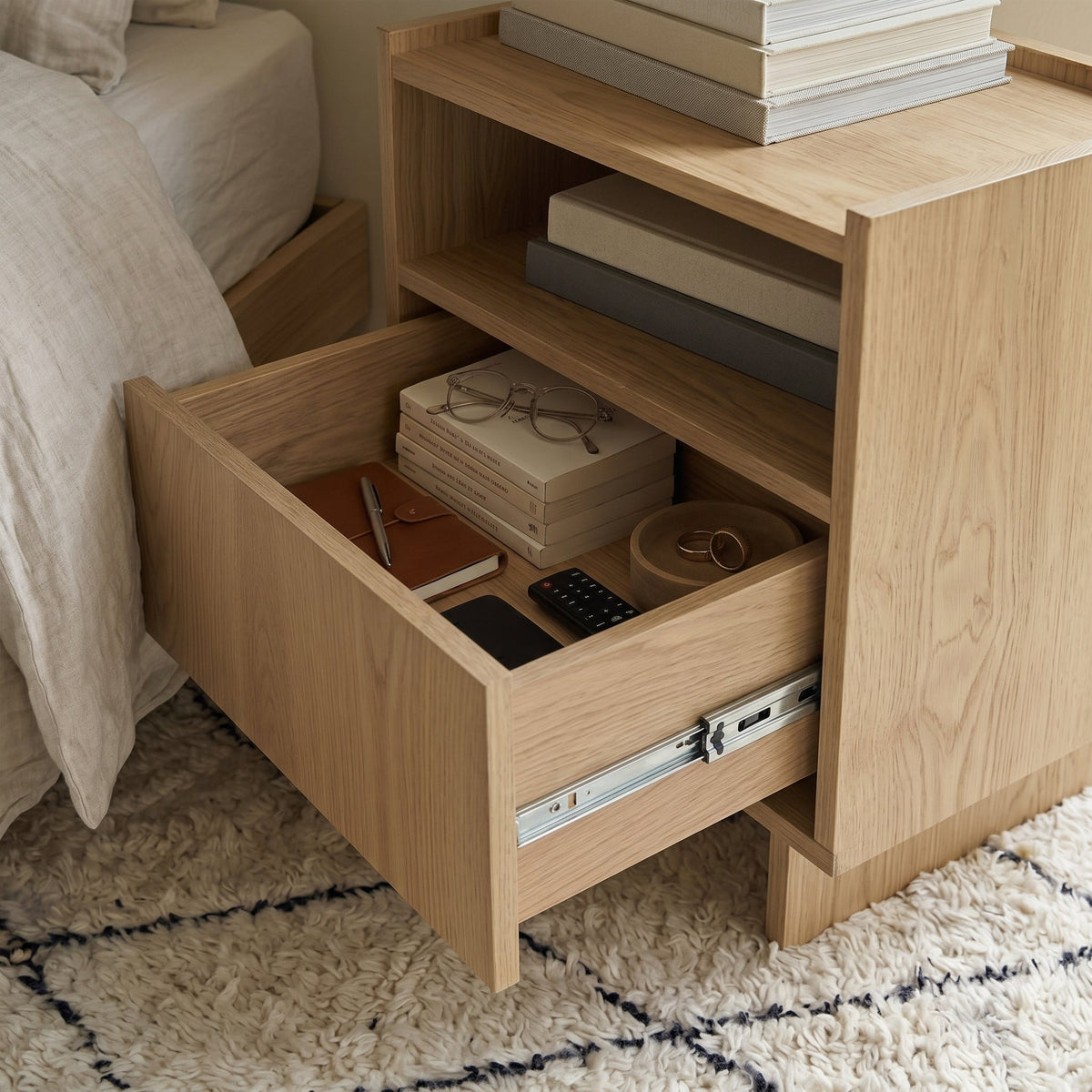 Kanso Oak Bedside Table - Image 7