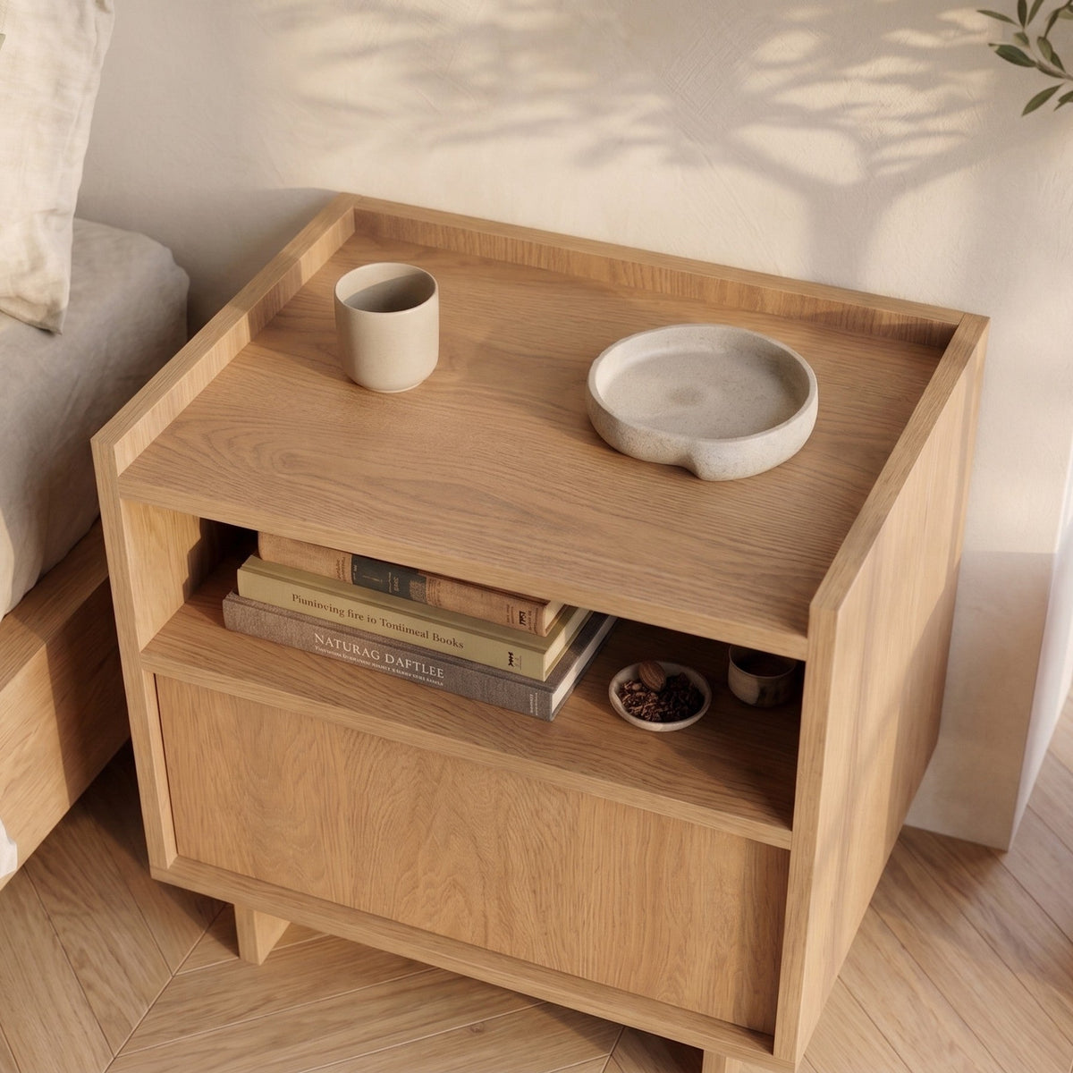 Kanso Oak Bedside Table - Image 10