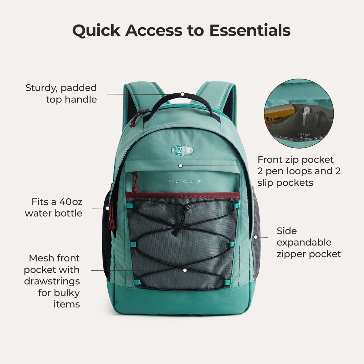 Focus 15.6" Laptop Backpack - Image 31