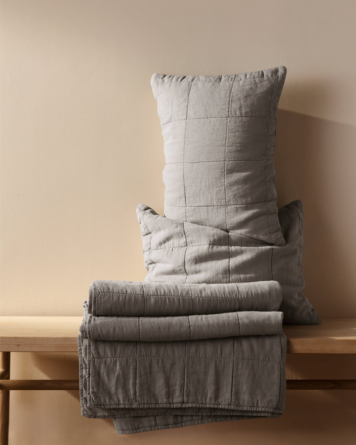 Linen Box Quilted Sham Set (Pebble) - Image 5