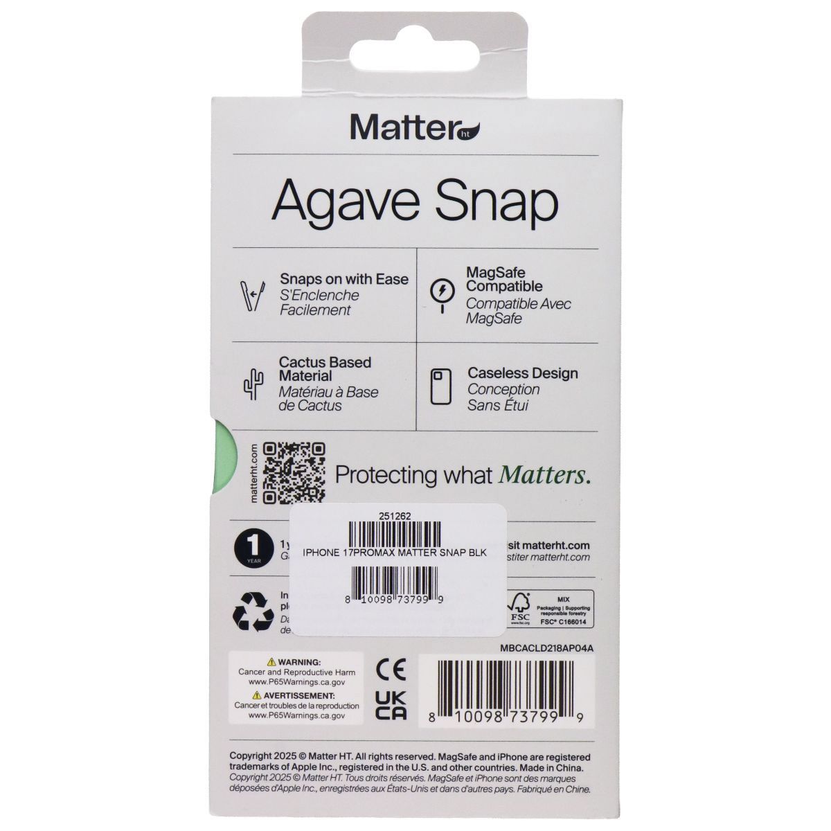 Matter Agave Snap Cover for MagSafe for Apple iPhone 17 Pro Max - Carbon Black - New - Image 5