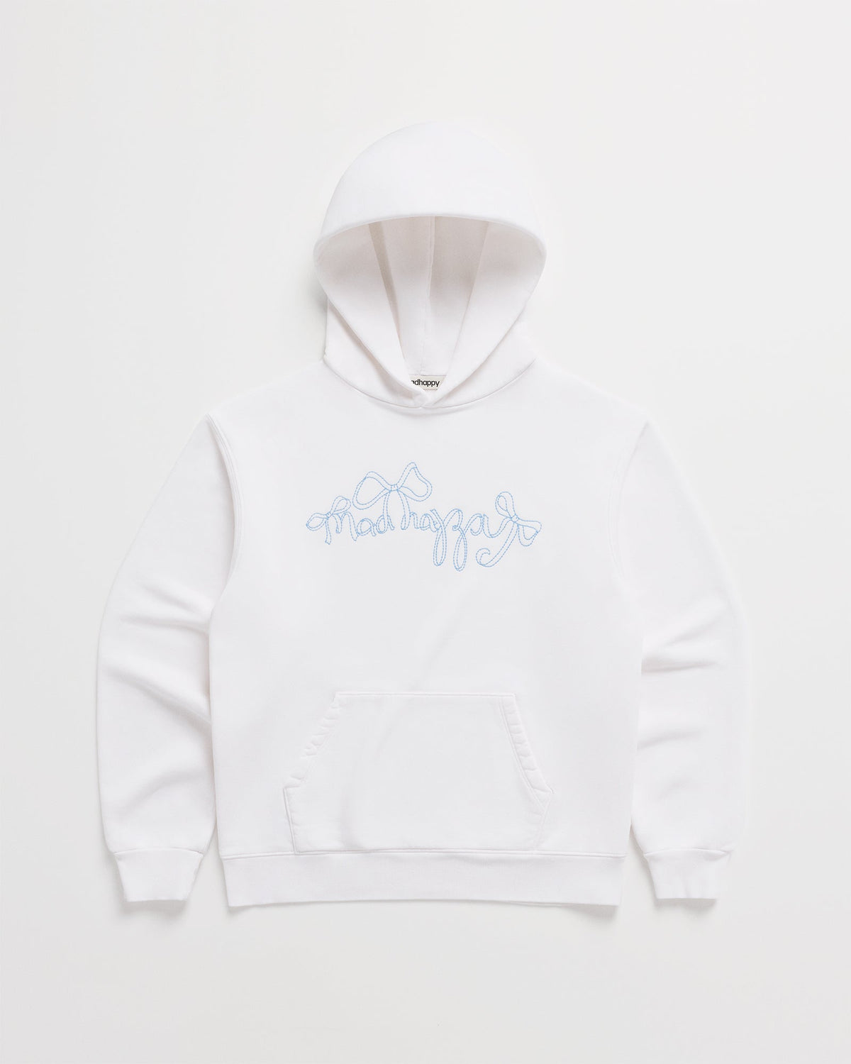 Bow Fleece Hoodie - white