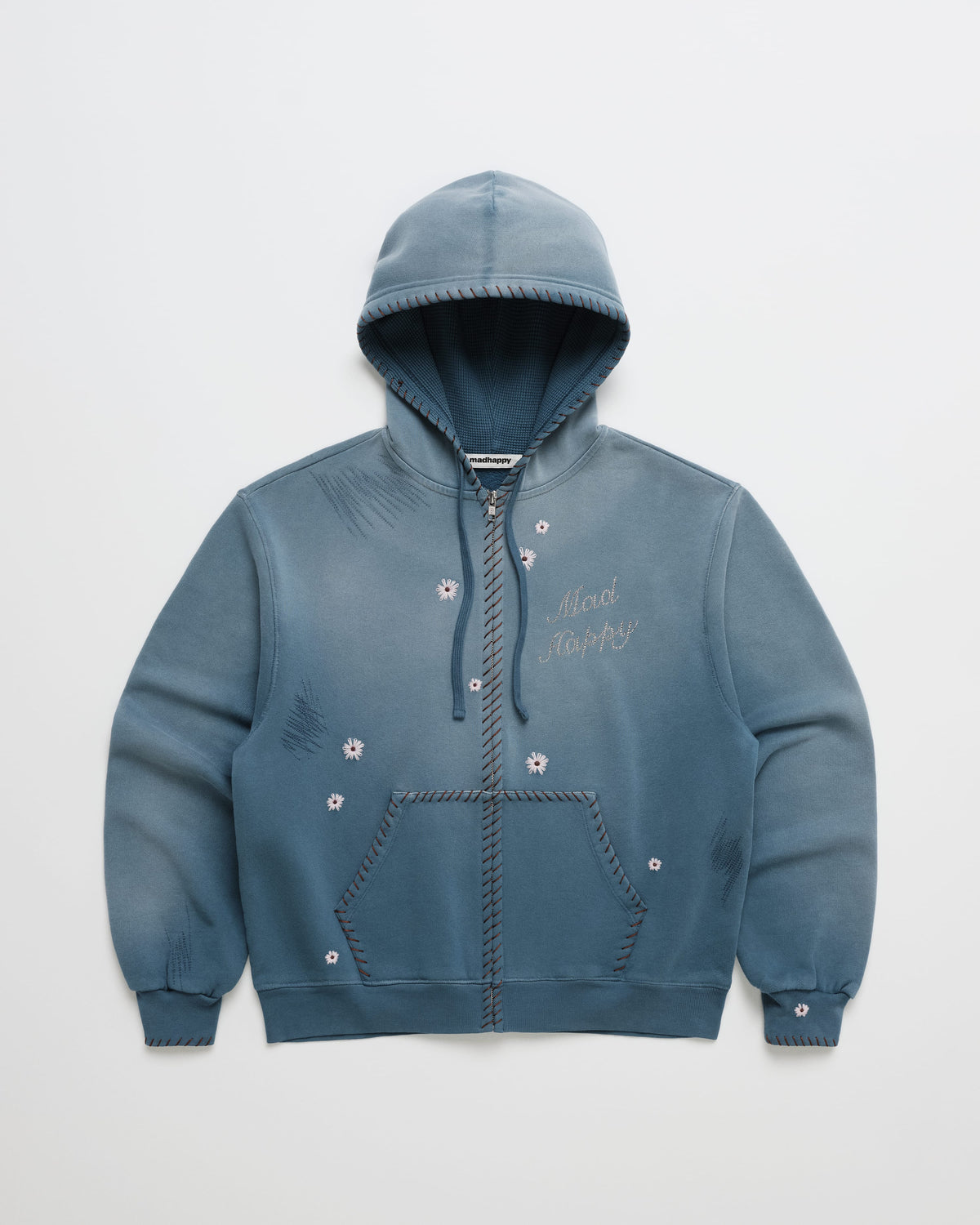 Crystal Flower Zip Up Hoodie
