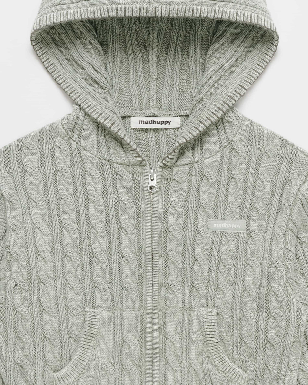 Classics Cropped Cable Knit Zip Up - Image 4
