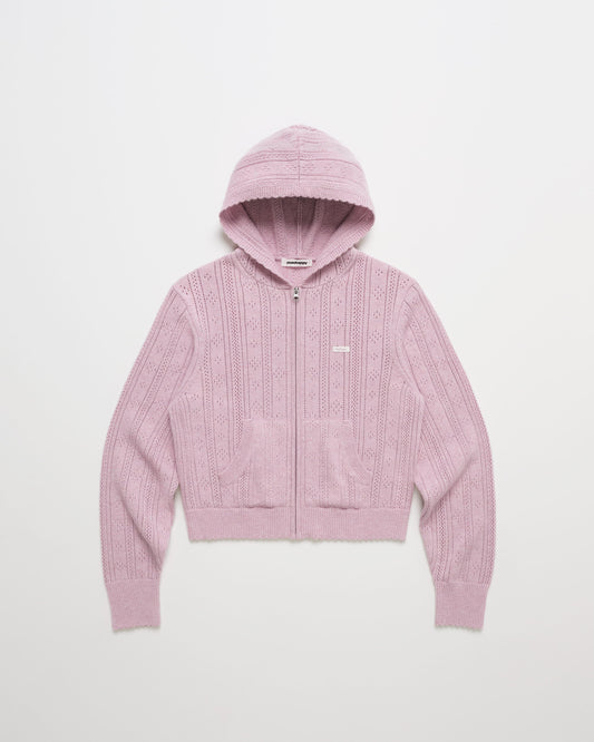 Pointelle Sweater Zip Up