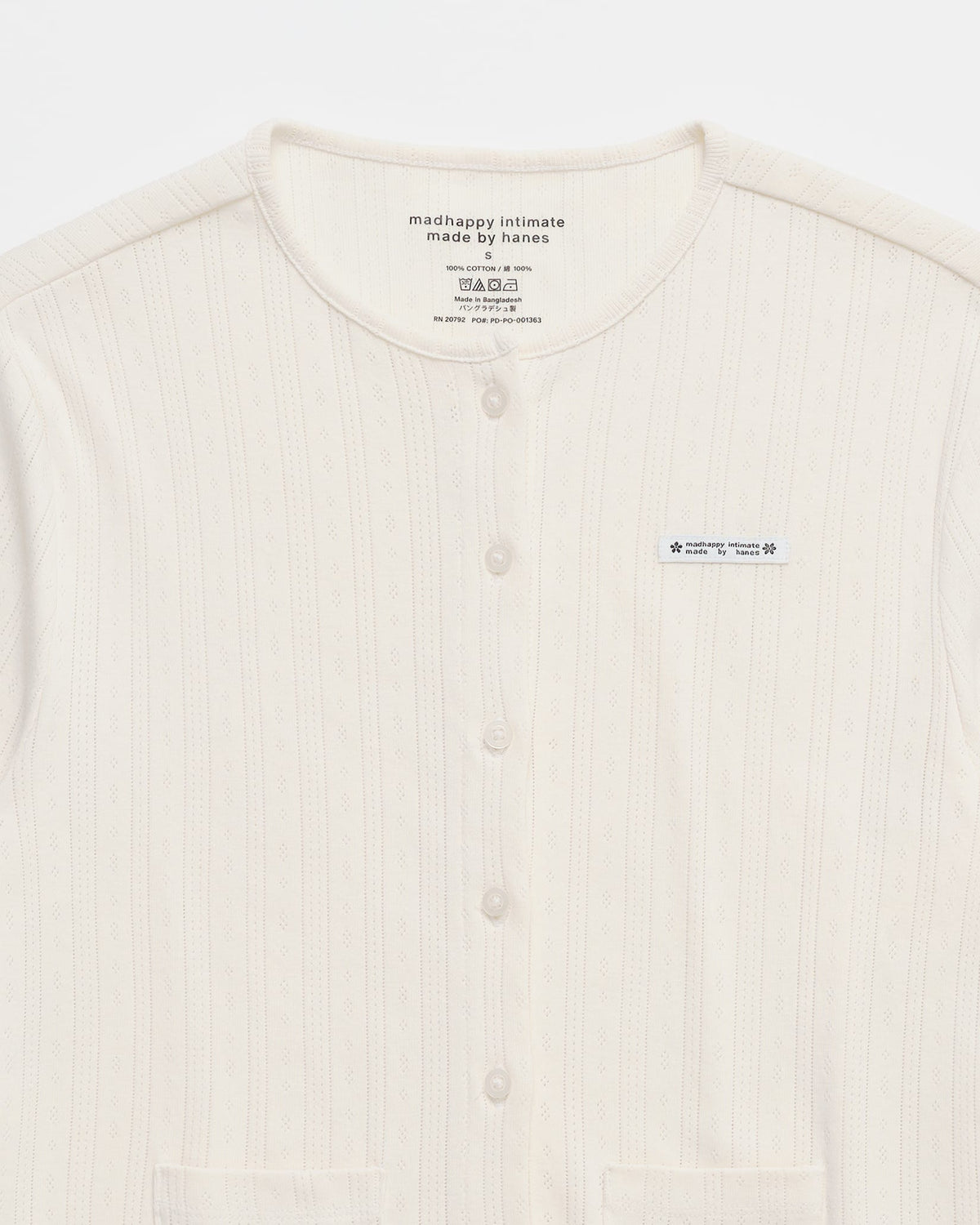 Hanes Pointelle Crewneck Cardigan - Image 2