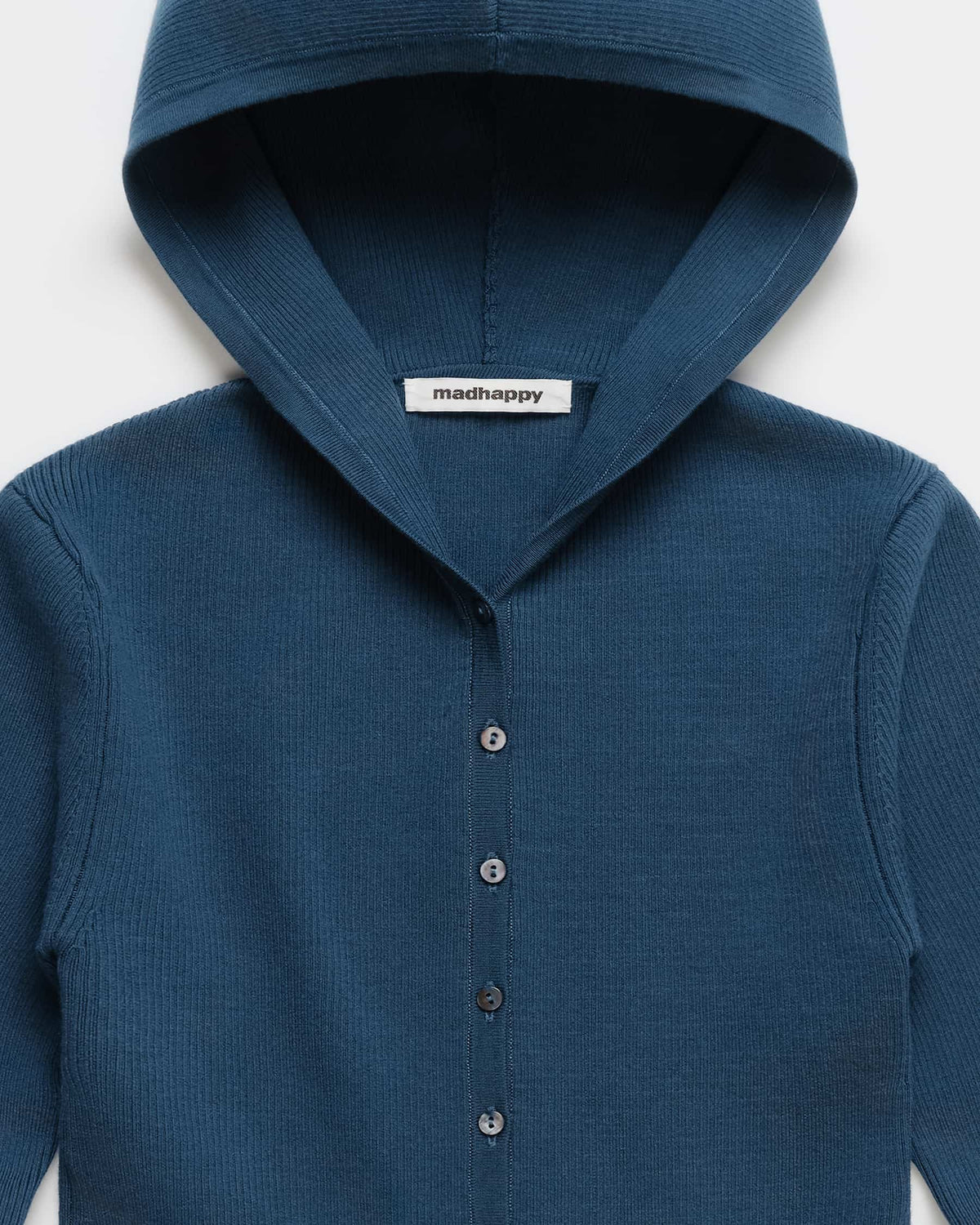 Ribbed Knit Hooded Cardigan - Image 2