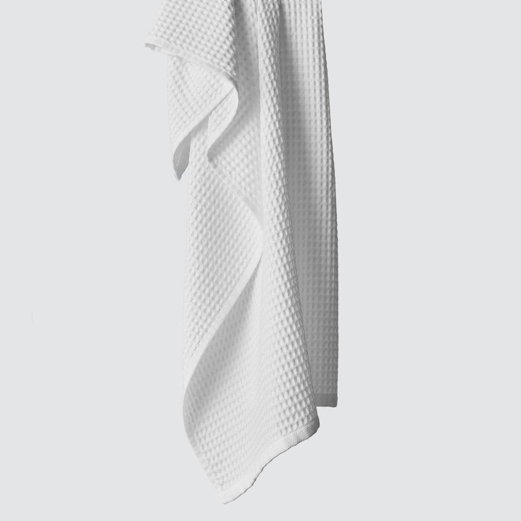 Mara Organic Waffle Towels - White
