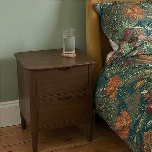 Norway Dark Walnut Wooden Bedside Table - Image 8