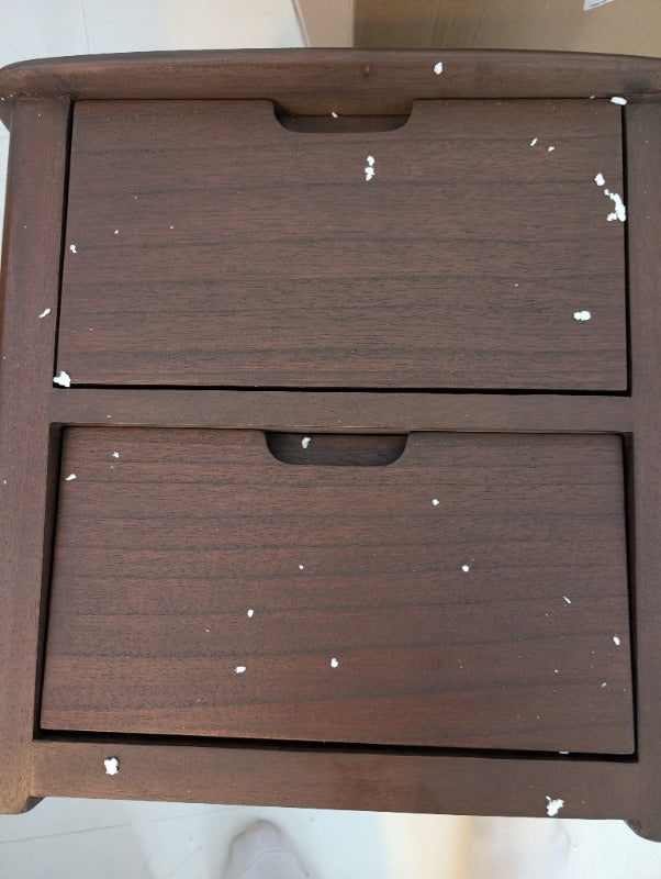 Norway Dark Walnut Wooden Bedside Table (Imperfect Drawers) - Image 3