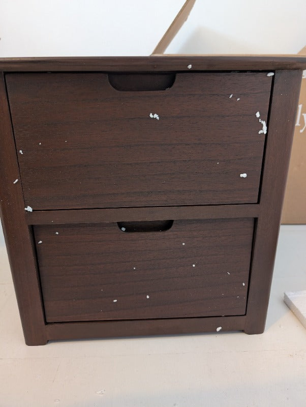 Norway Dark Walnut Wooden Bedside Table (Imperfect Drawers) - Image 4