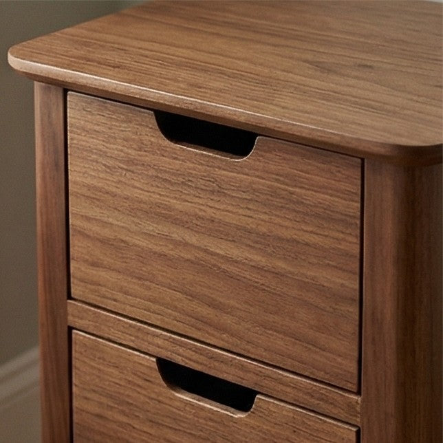 Norway Narrow Warm Walnut Bedside Table - Image 5
