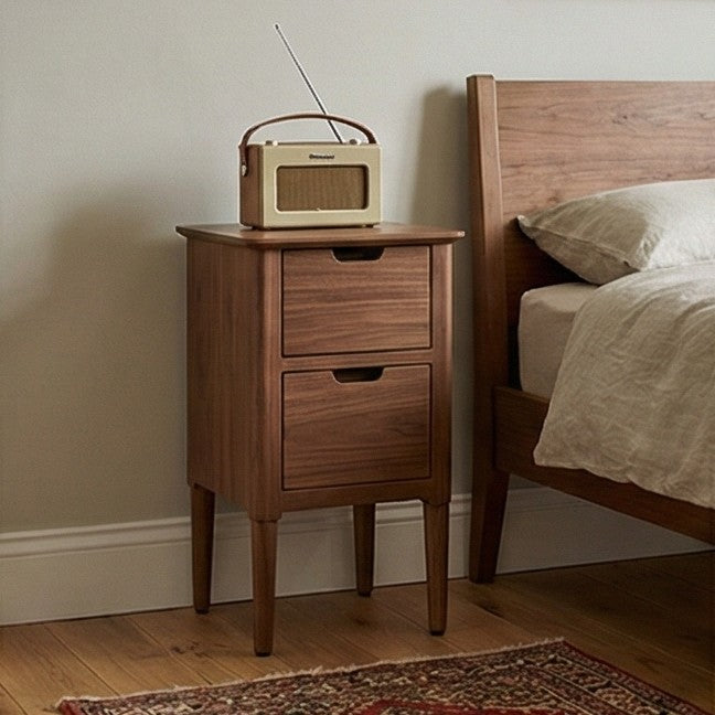 Norway Narrow Warm Walnut Bedside Table - Image 8