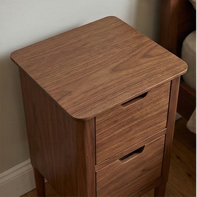Norway Narrow Warm Walnut Bedside Table - Image 3