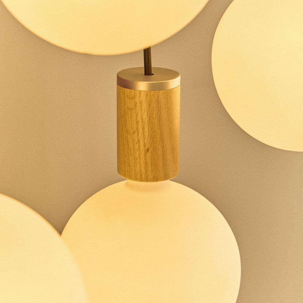 Sphere IV Pendant Light in Oak - Image 4