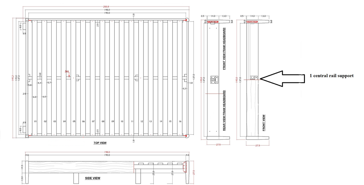 Norway Dark Walnut Double Bed Frame - Image 6