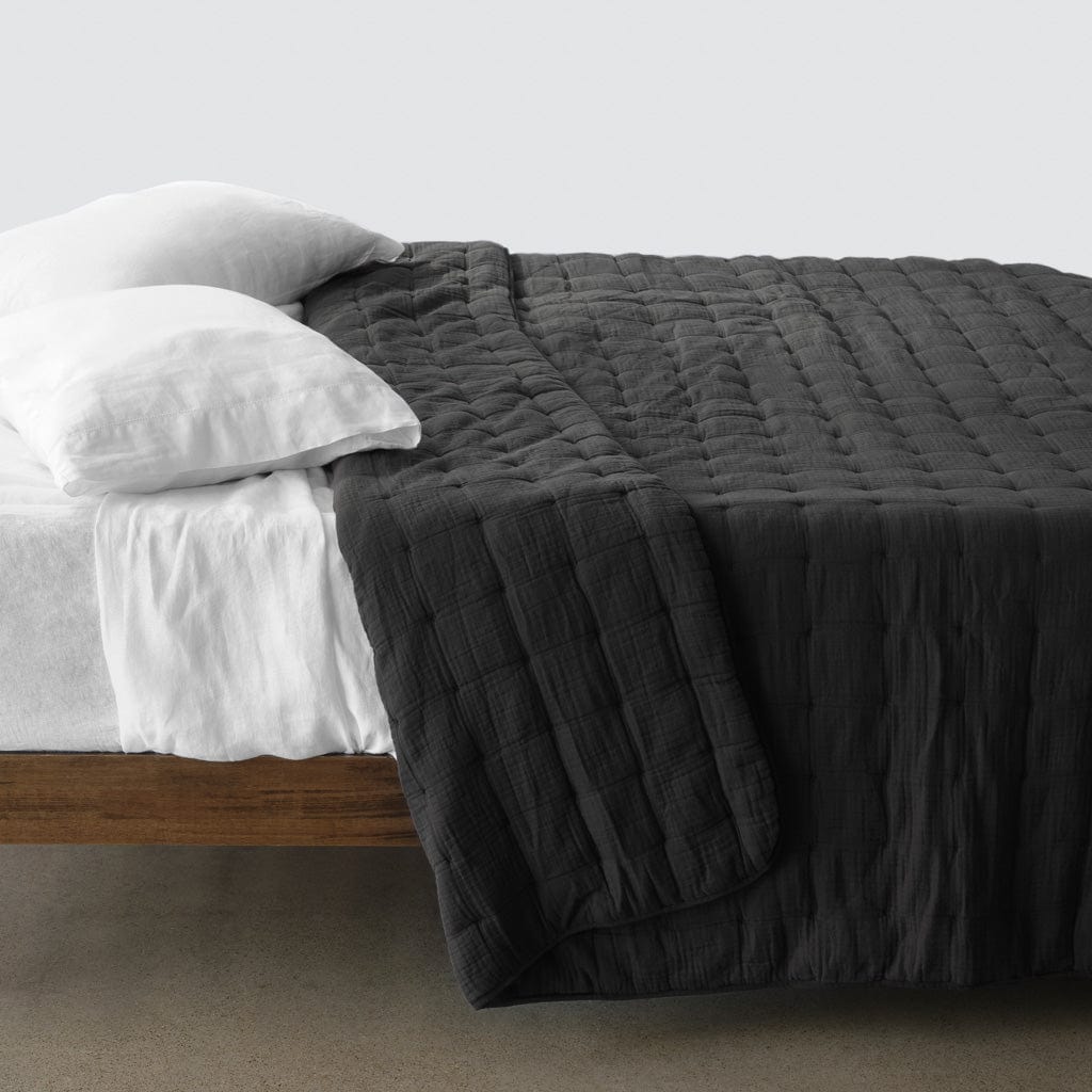 Organic Cotton Gauze Quilt - Charcoal