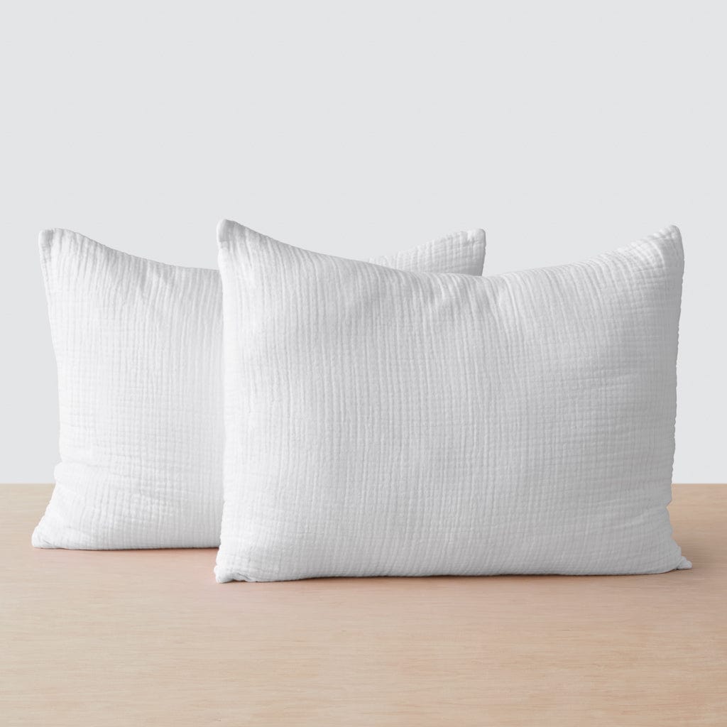 Organic Cotton Gauze Shams - White