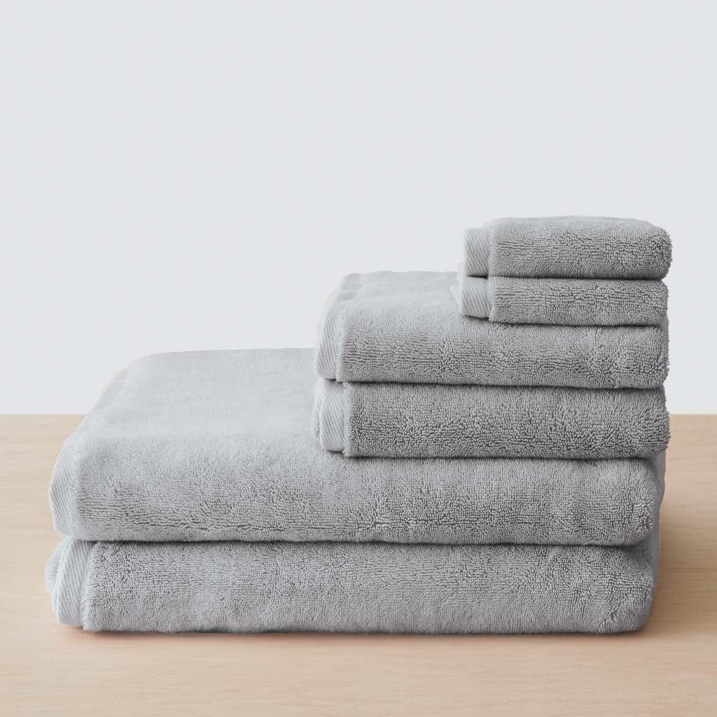 Organic Plush Bath Sheet Set - Cloud / Set of 6